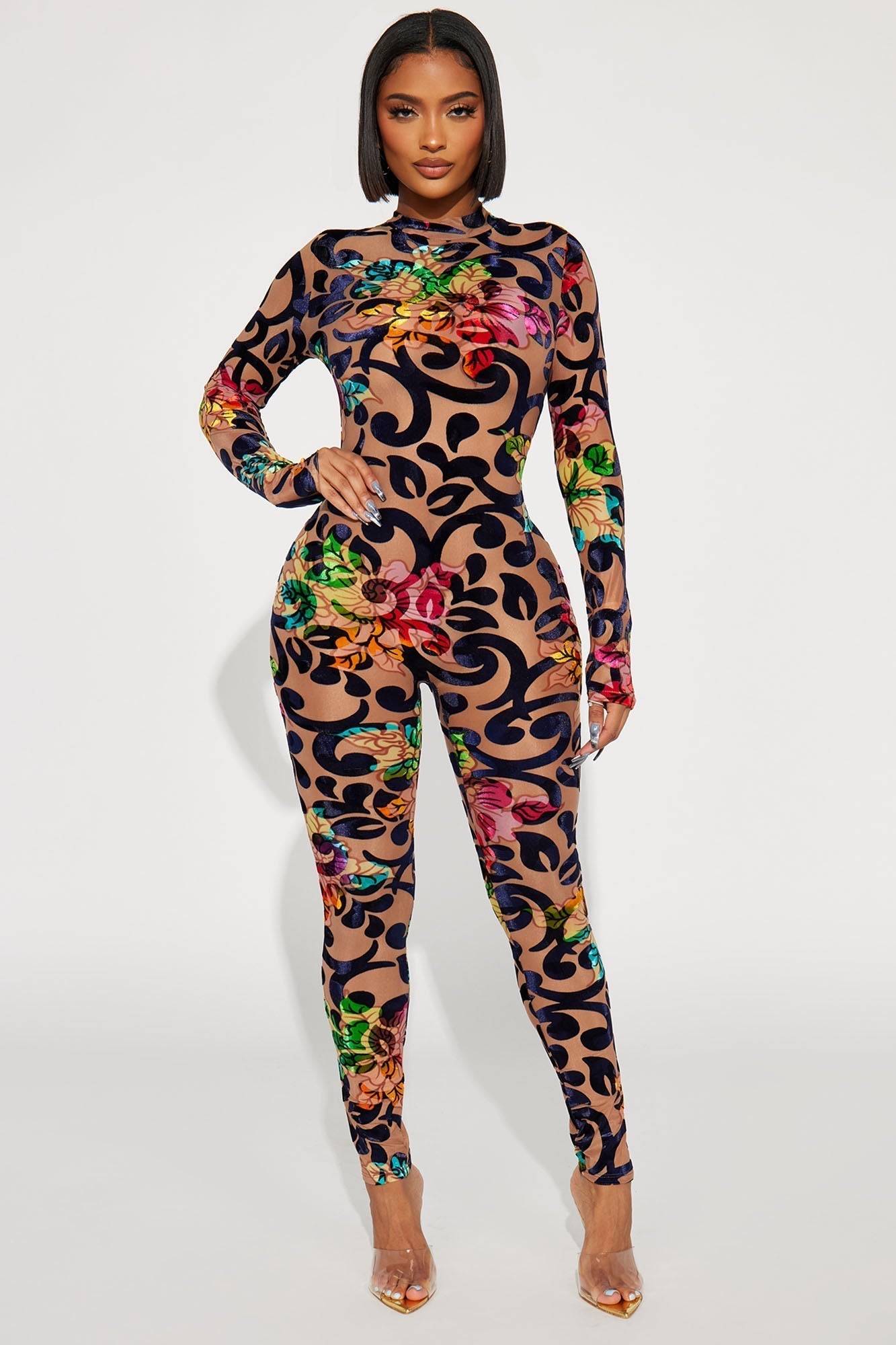 Georgia Mesh Jumpsuit - Multi Color