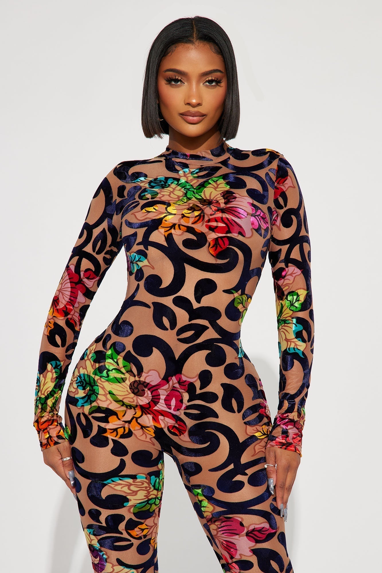 Georgia Mesh Jumpsuit - Multi Color