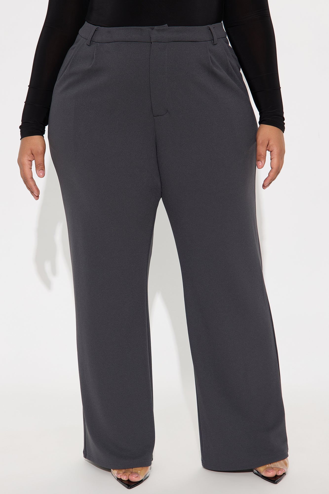 Elma Wide Leg Trouser - Charcoal