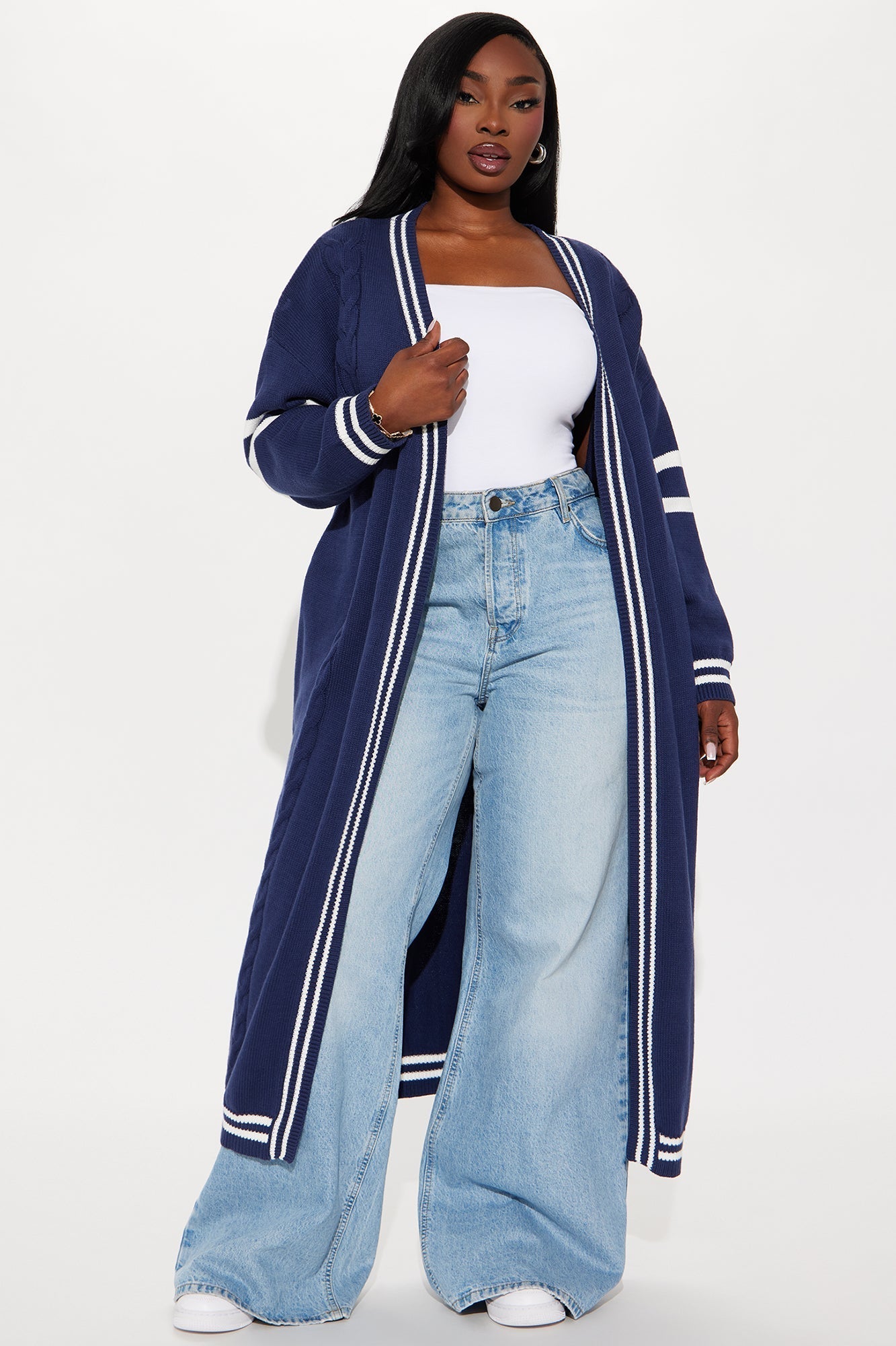 On The Bleachers Varsity Cardigan - Navy/combo