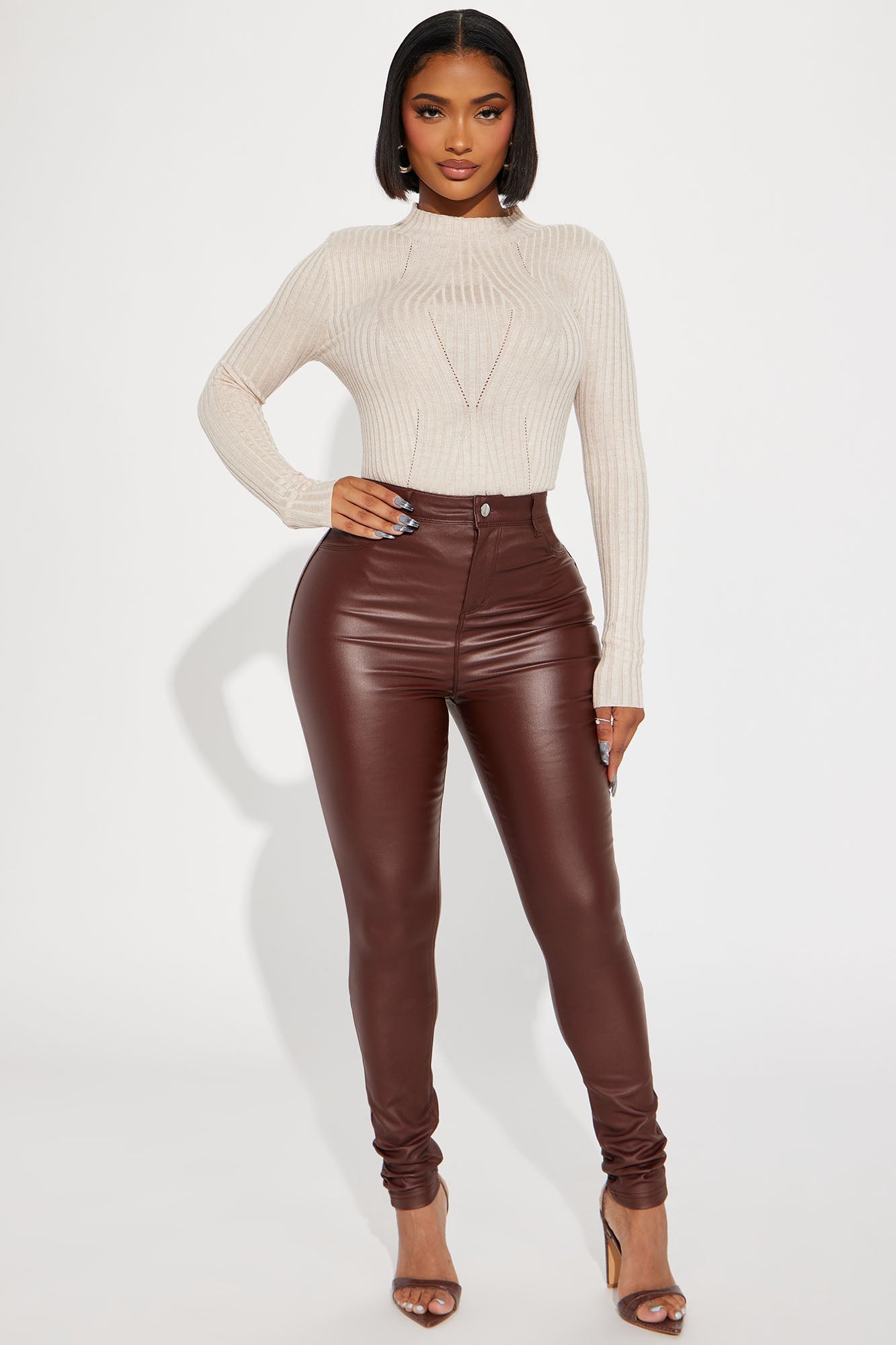 Sammie High Rise Pants - Cognac