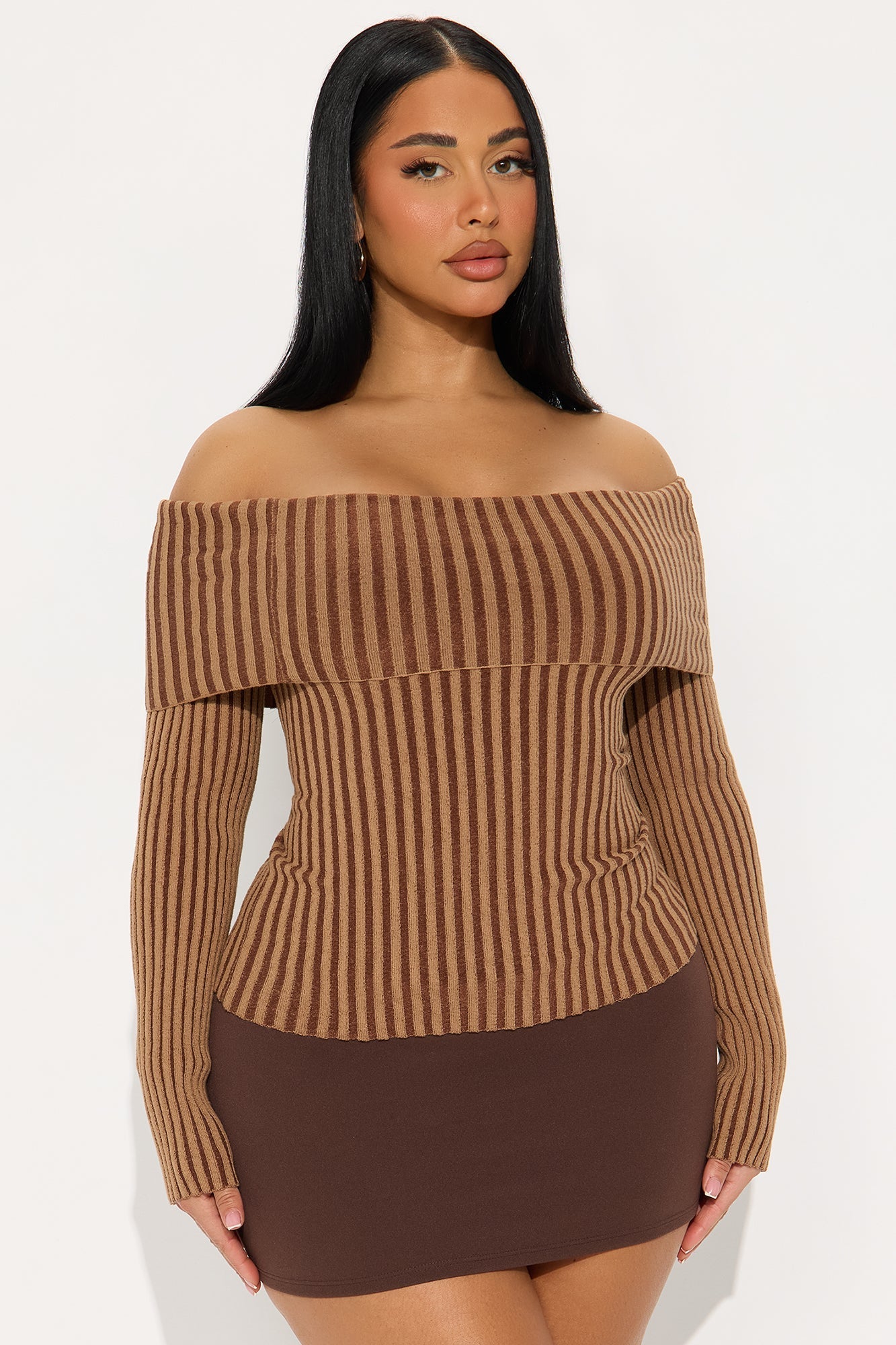 All Yours Washed Sweater Top - Brown