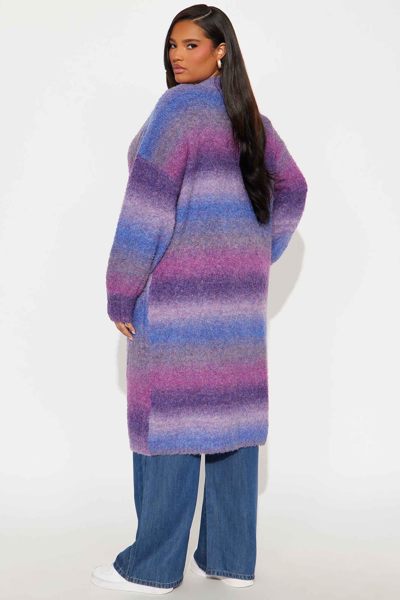 Mood Ring Open Front Cardigan - Purple/combo