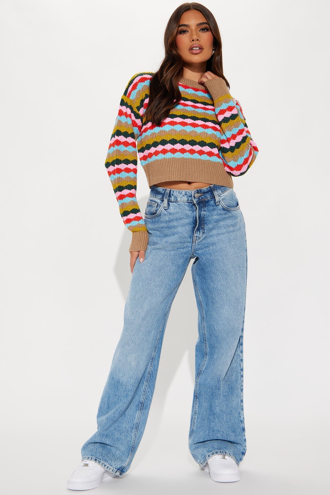 Go To Striped Sweater - Multi Color