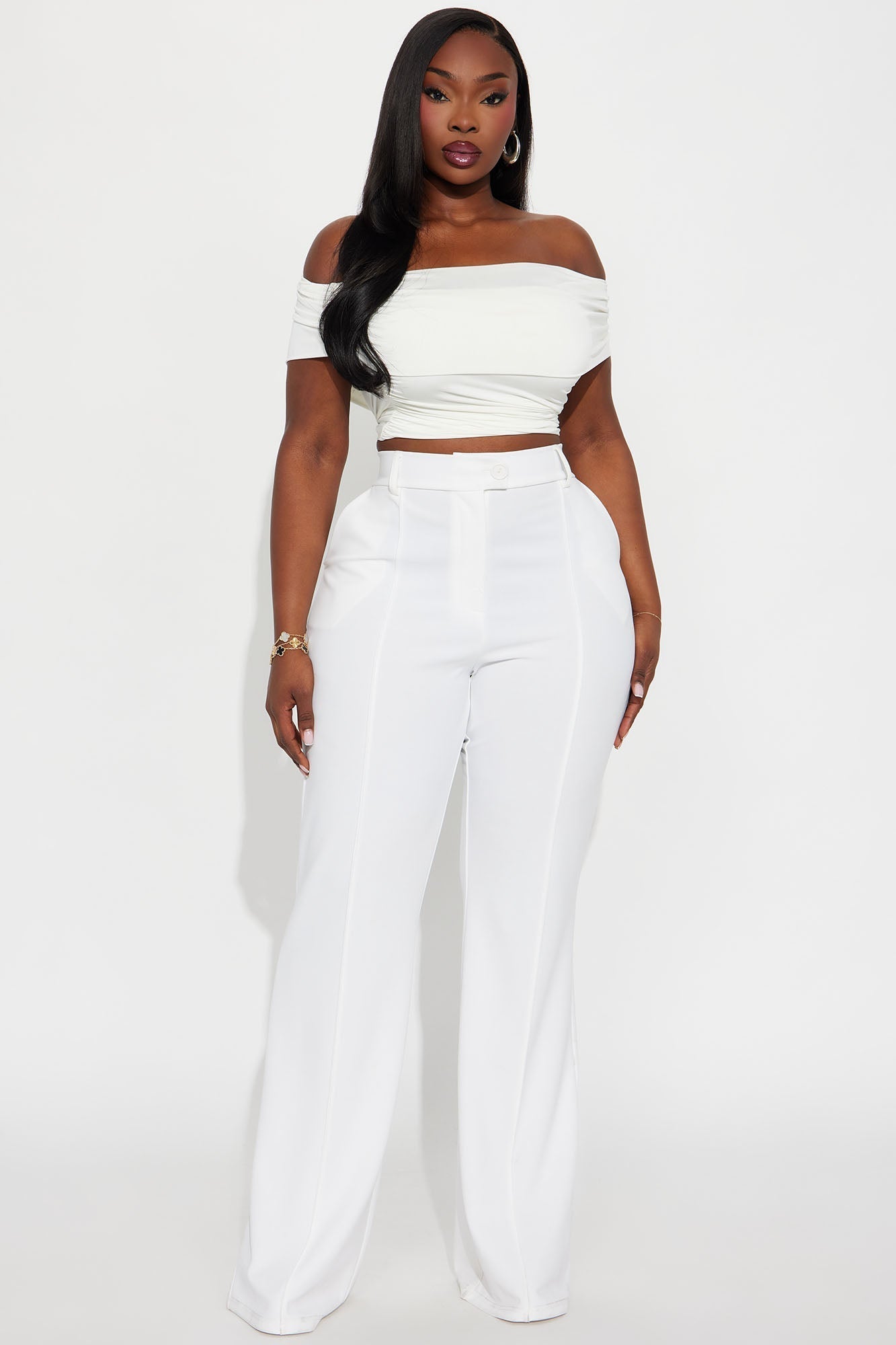 Tall Heidi Wide Leg Trouser Pant - Ivory