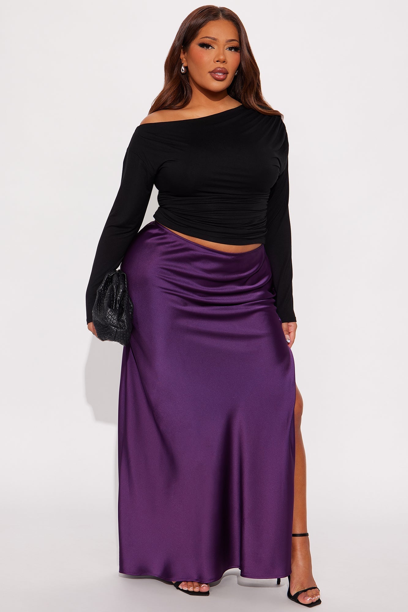 Love Like This Satin Maxi Skirt - Plum