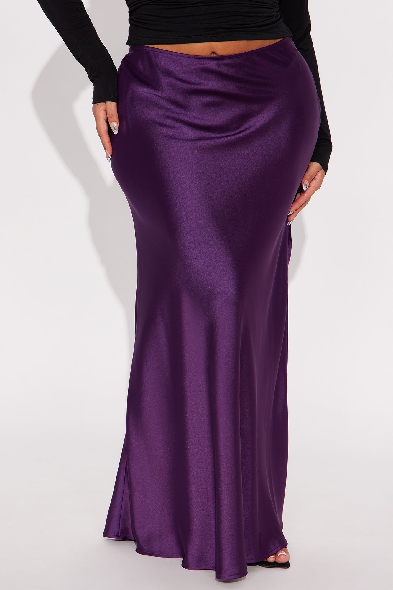 Love Like This Satin Maxi Skirt - Plum