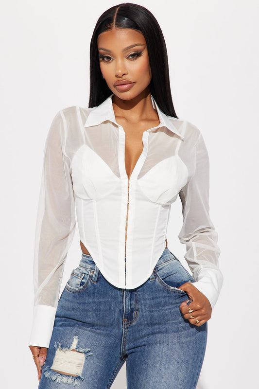 Business As Usual Corset Top - White