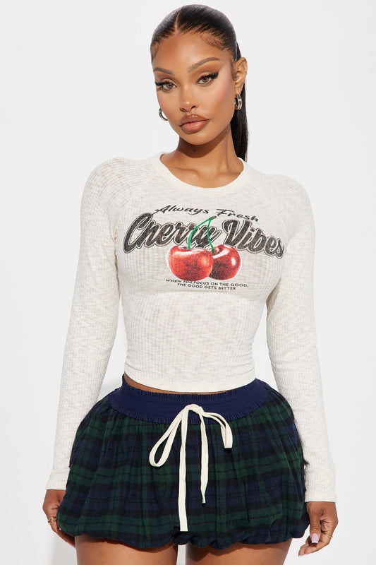 Cherry Vibes Long Sleeve T-Shirt - White