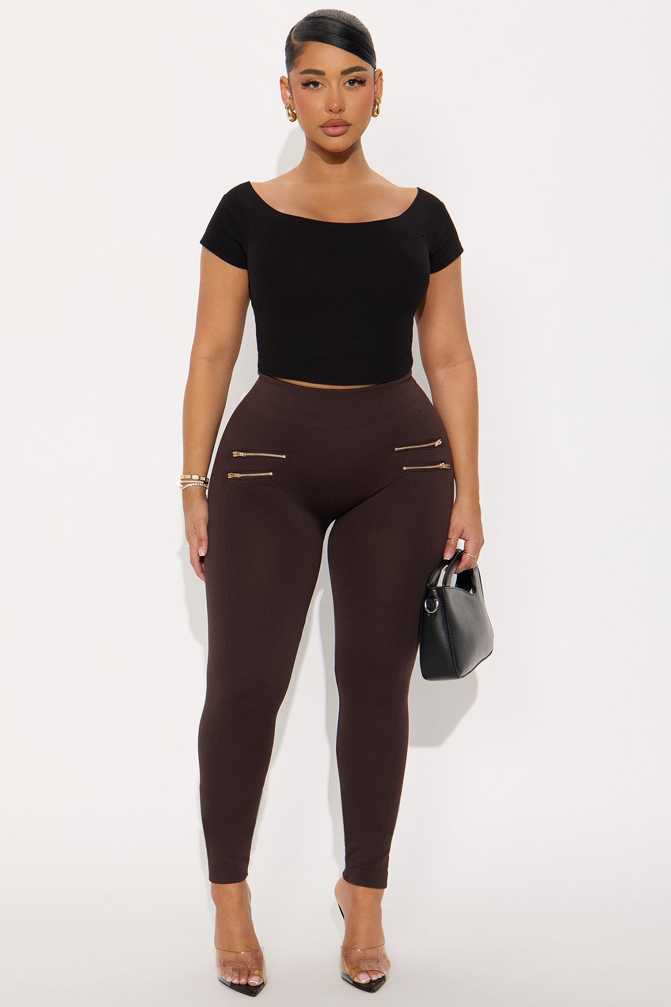 Kiss And Make Up Seamless Leggings - Chocolate