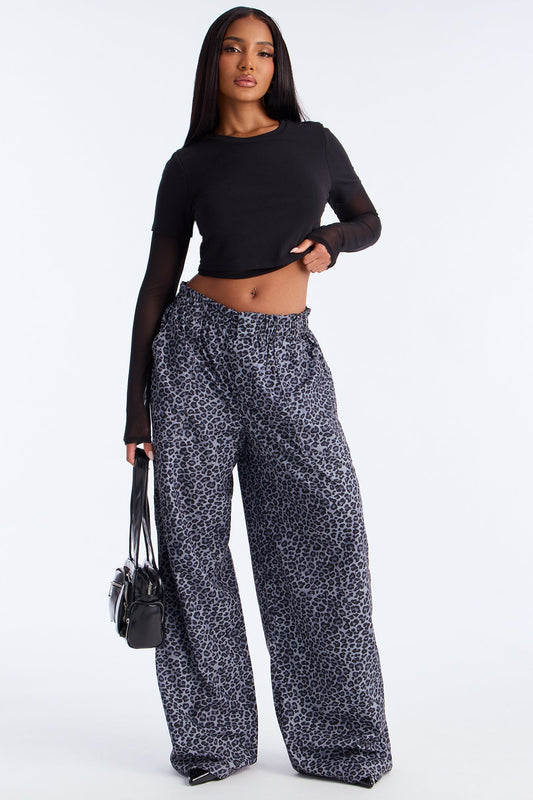 Do What You Will Leopard Pant - Charcoal/combo