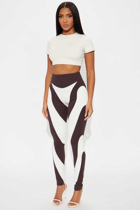 Asking For More Legging - Chocolate/Combo