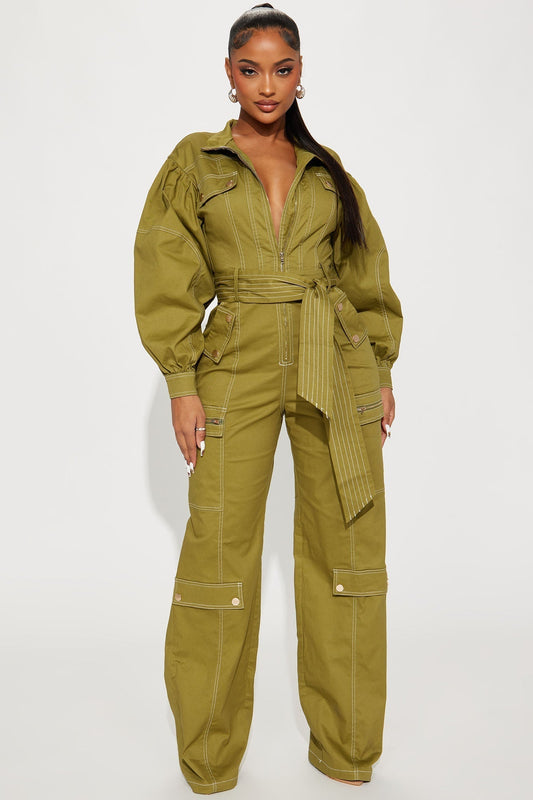 Prove You Wrong Jumpsuit - Olive