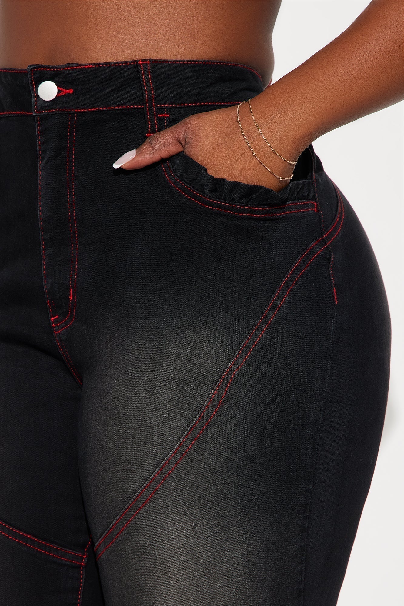 Up For A Challenge Stretch Moto Bootcut Jeans - Black Wash