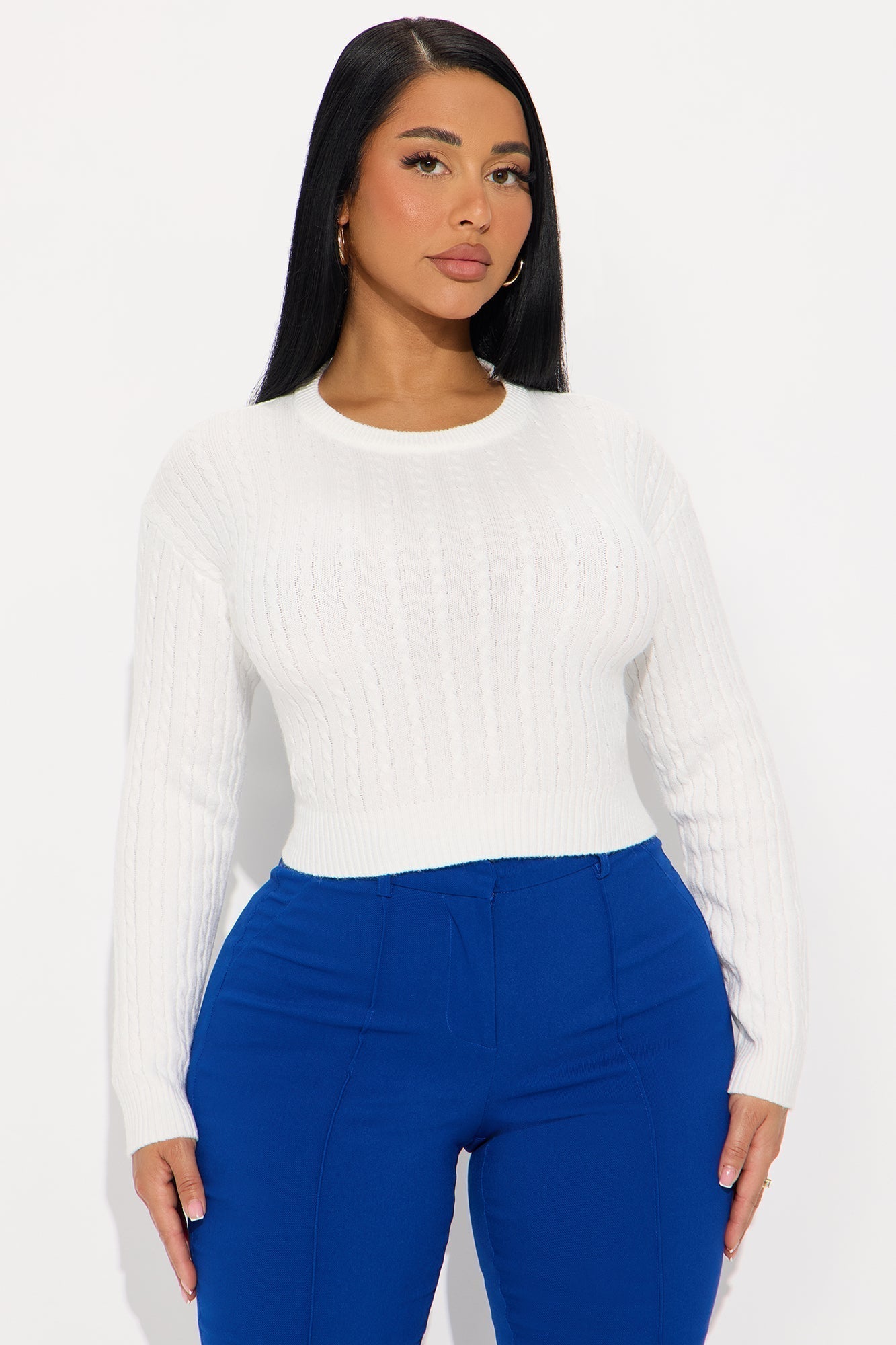 Chillin' It Cable Knit Sweater - Ivory
