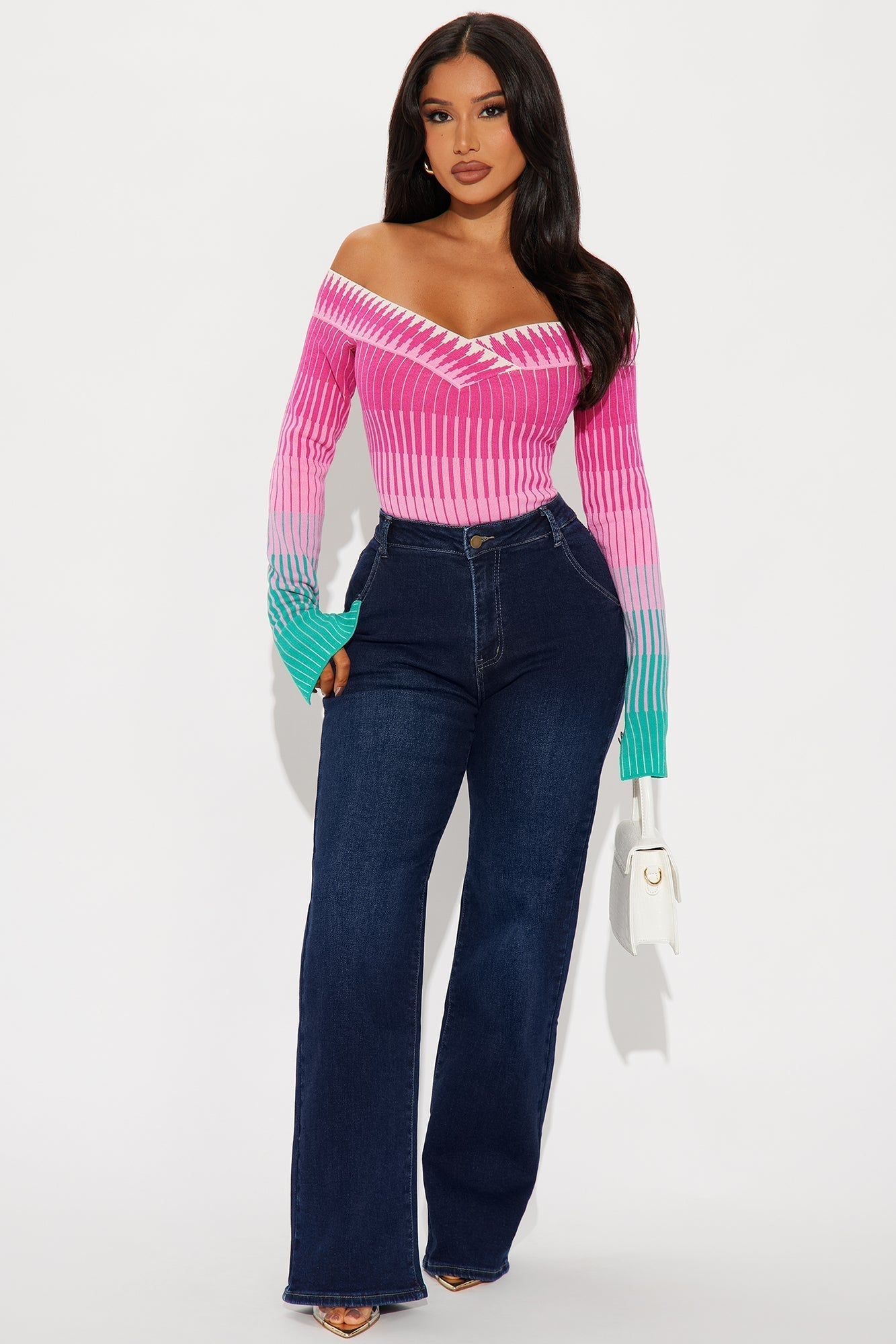 Sweet Like Sugar Sweater Bodysuit - Pink/combo