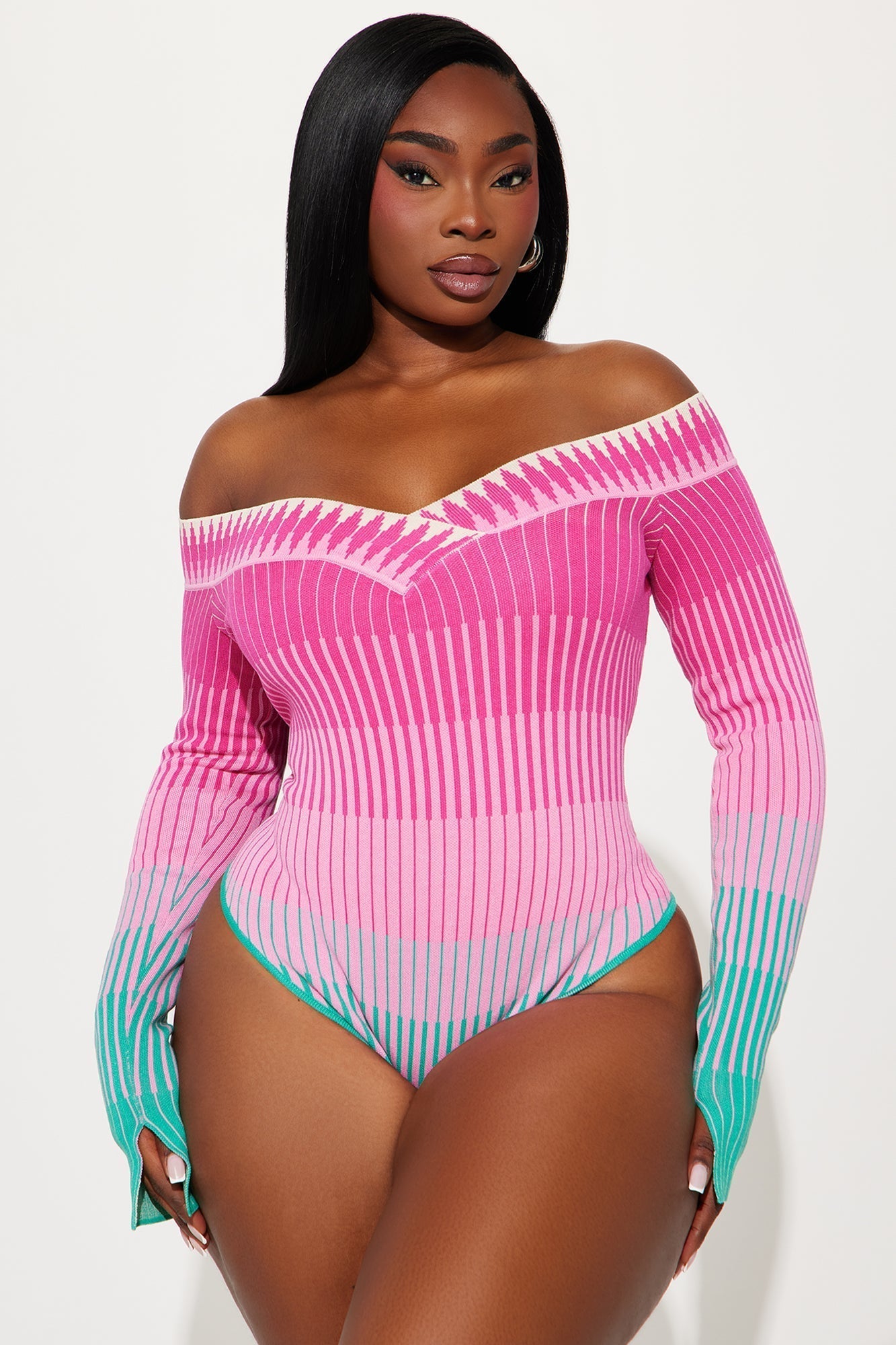 Sweet Like Sugar Sweater Bodysuit - Pink/combo