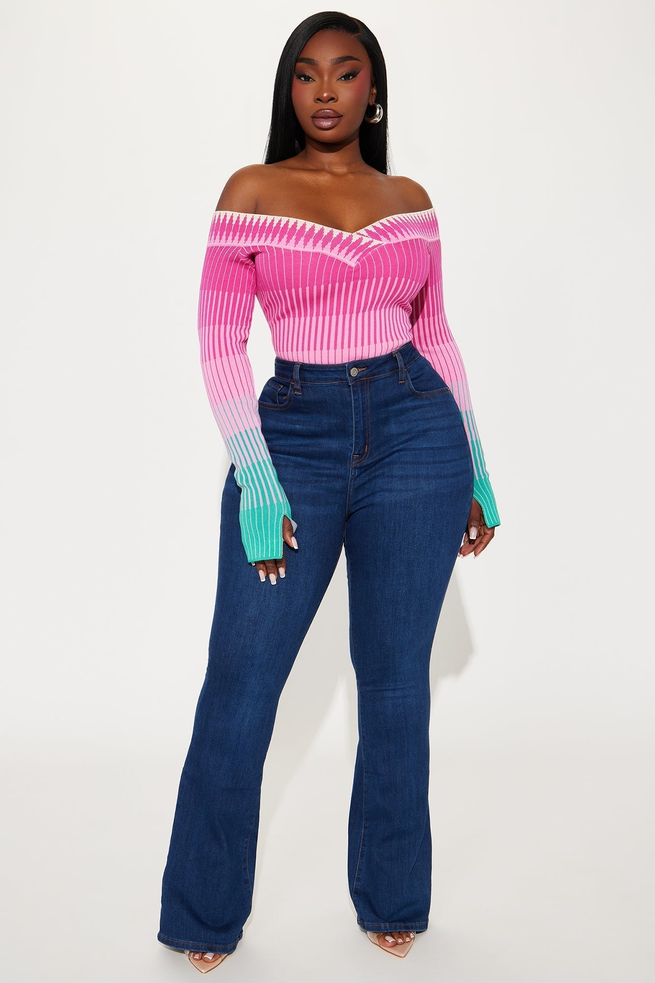 Sweet Like Sugar Sweater Bodysuit - Pink/combo