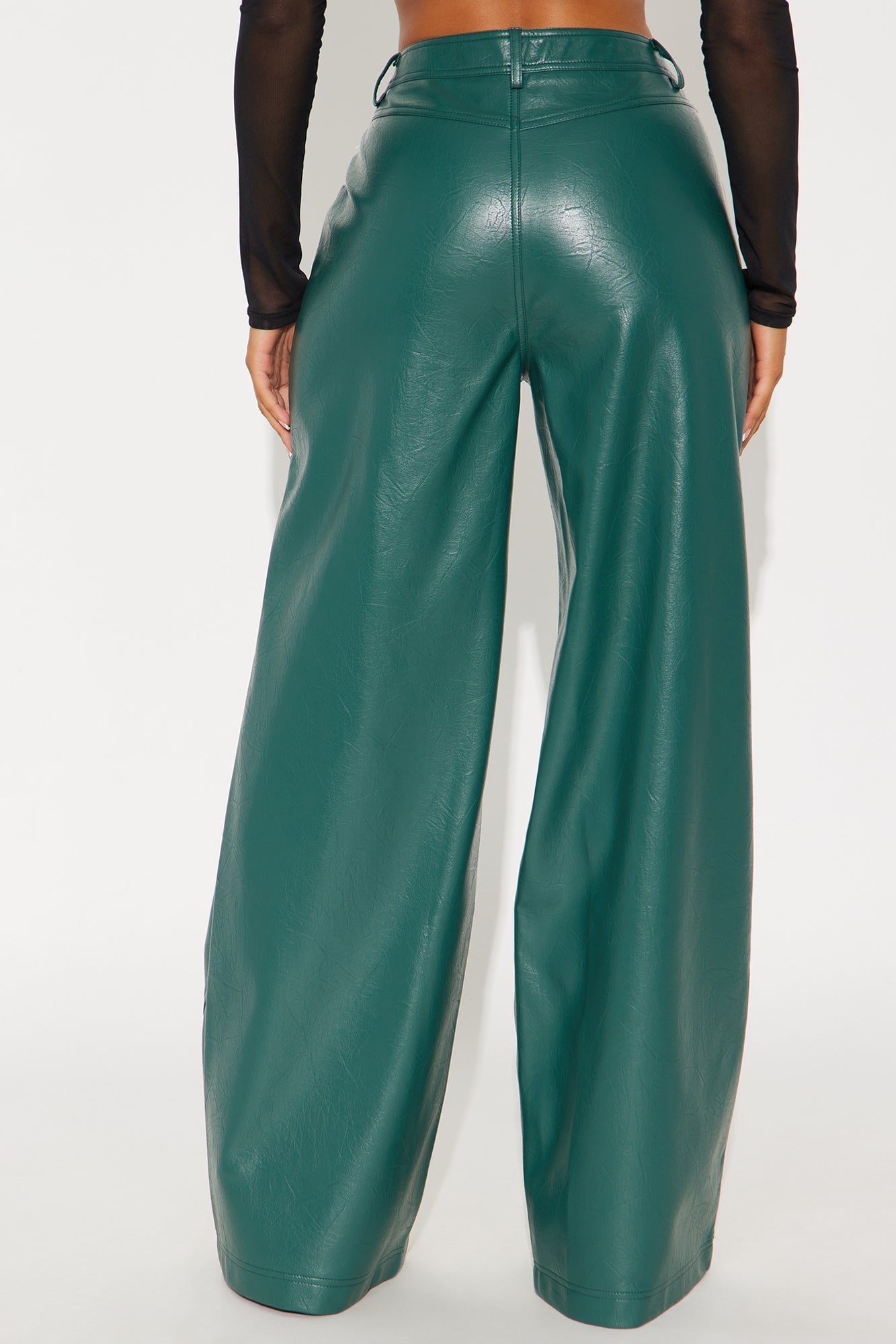 Bad Vibes Faux Leather Flare Pant 33″ - Teal