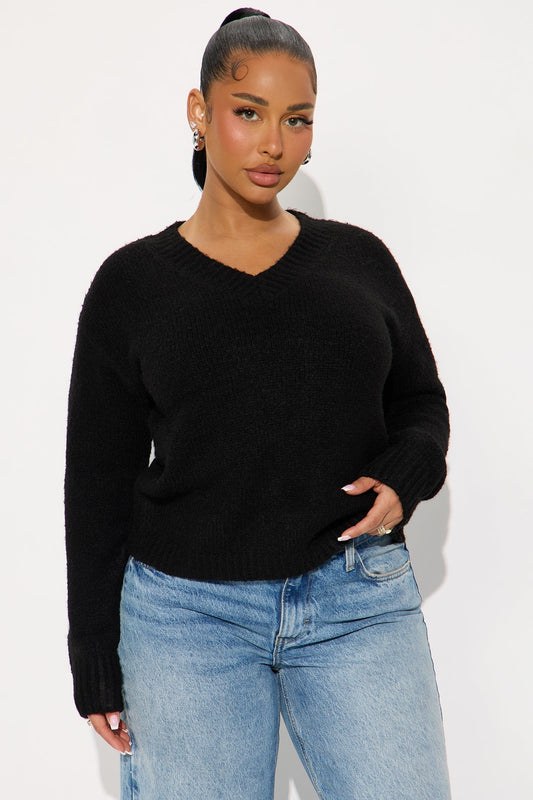 Ready For Fall Sweater - Black