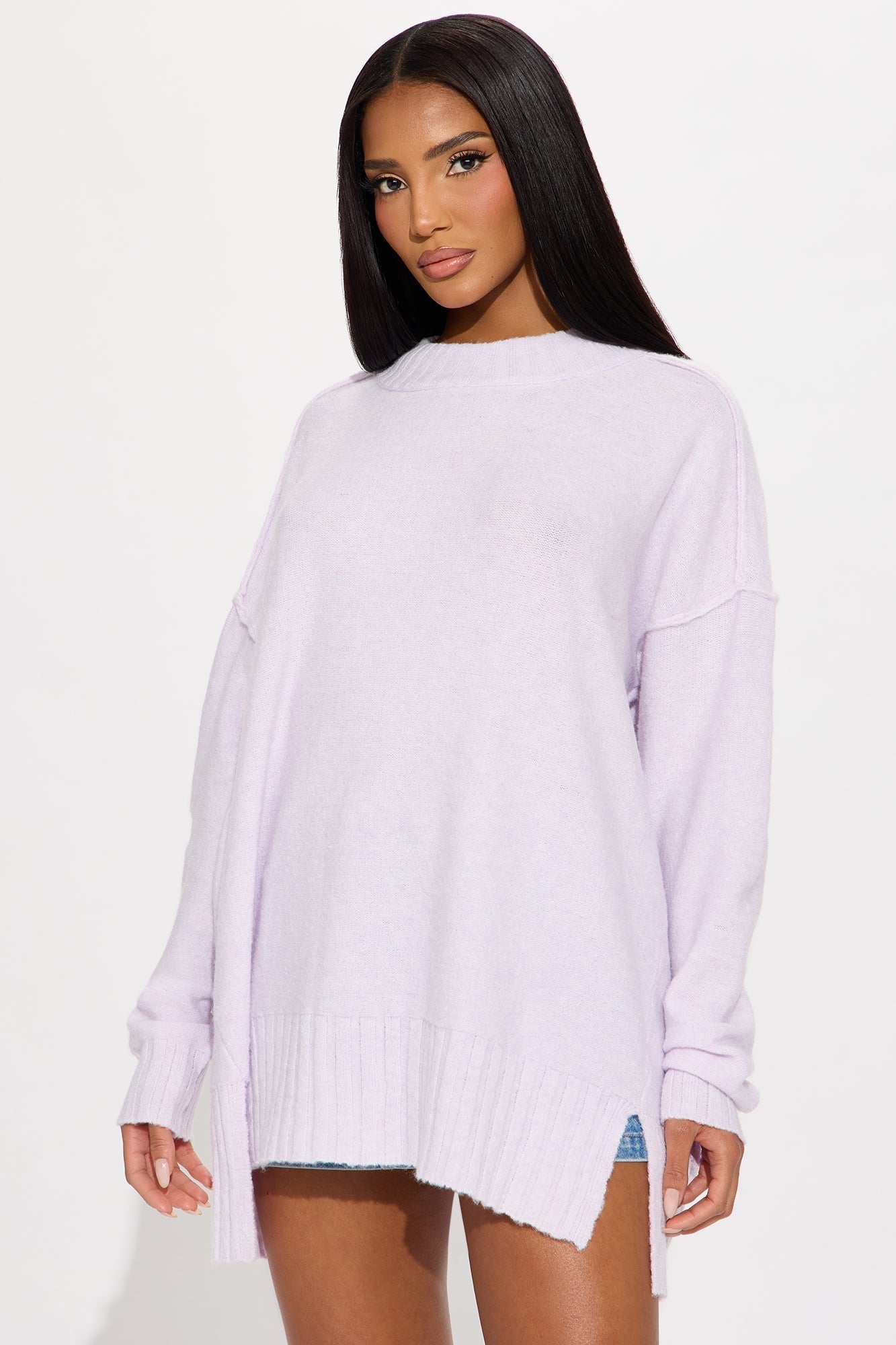 Scenic Route Oversized Sweater - Lavender