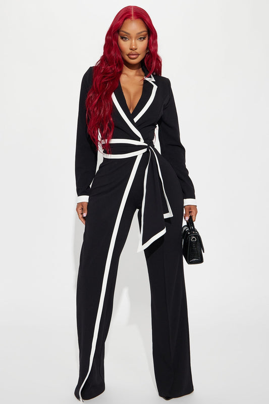 True Boss Long Sleeve Jumpsuit - Black