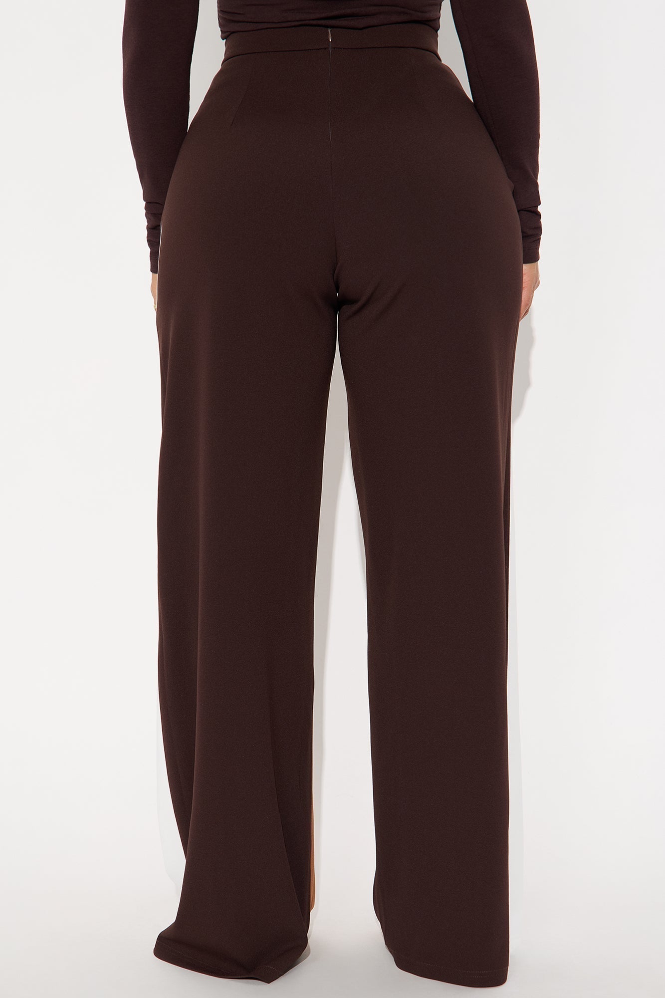 Nellie Colorblock Wide Leg Trouser Pant 33 - Brown/combo