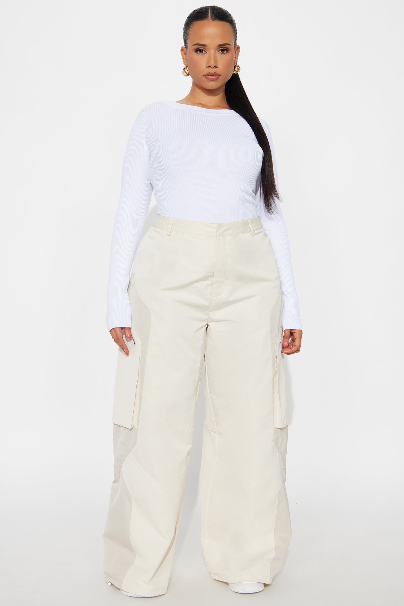 Comfort First Ribbed Sweater - White