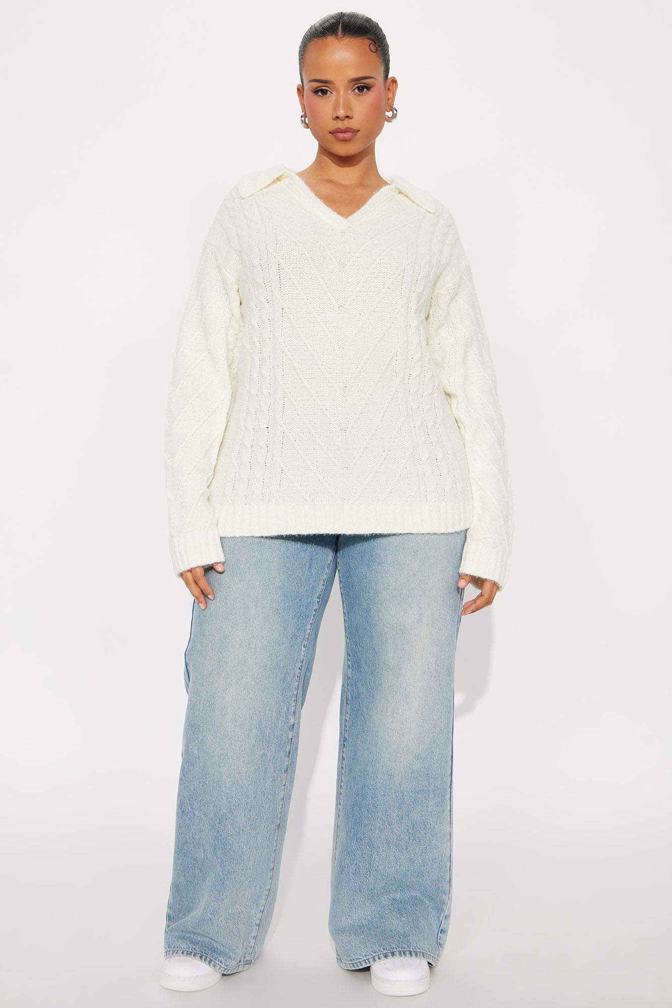 Be Cool Cable Knit Sweater - Ivory