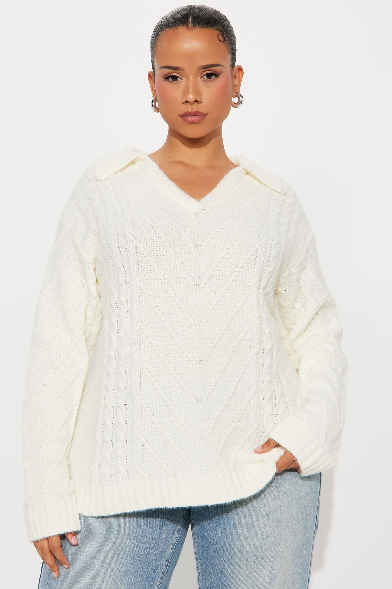 Be Cool Cable Knit Sweater - Ivory