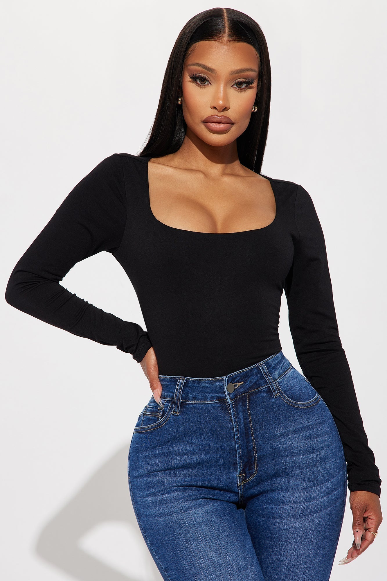 Bailey Long Sleeve Bodysuit - Black