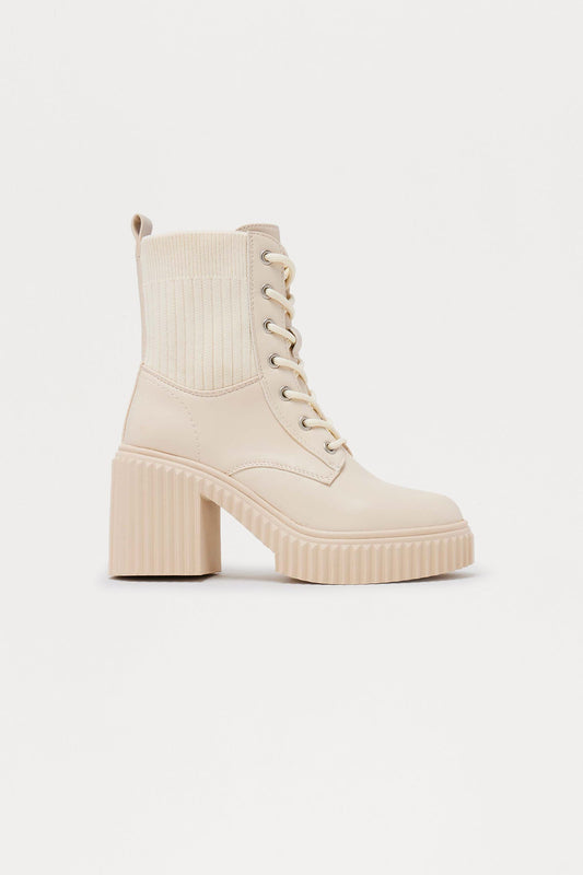 Ander Lace Up Booties - Ivory