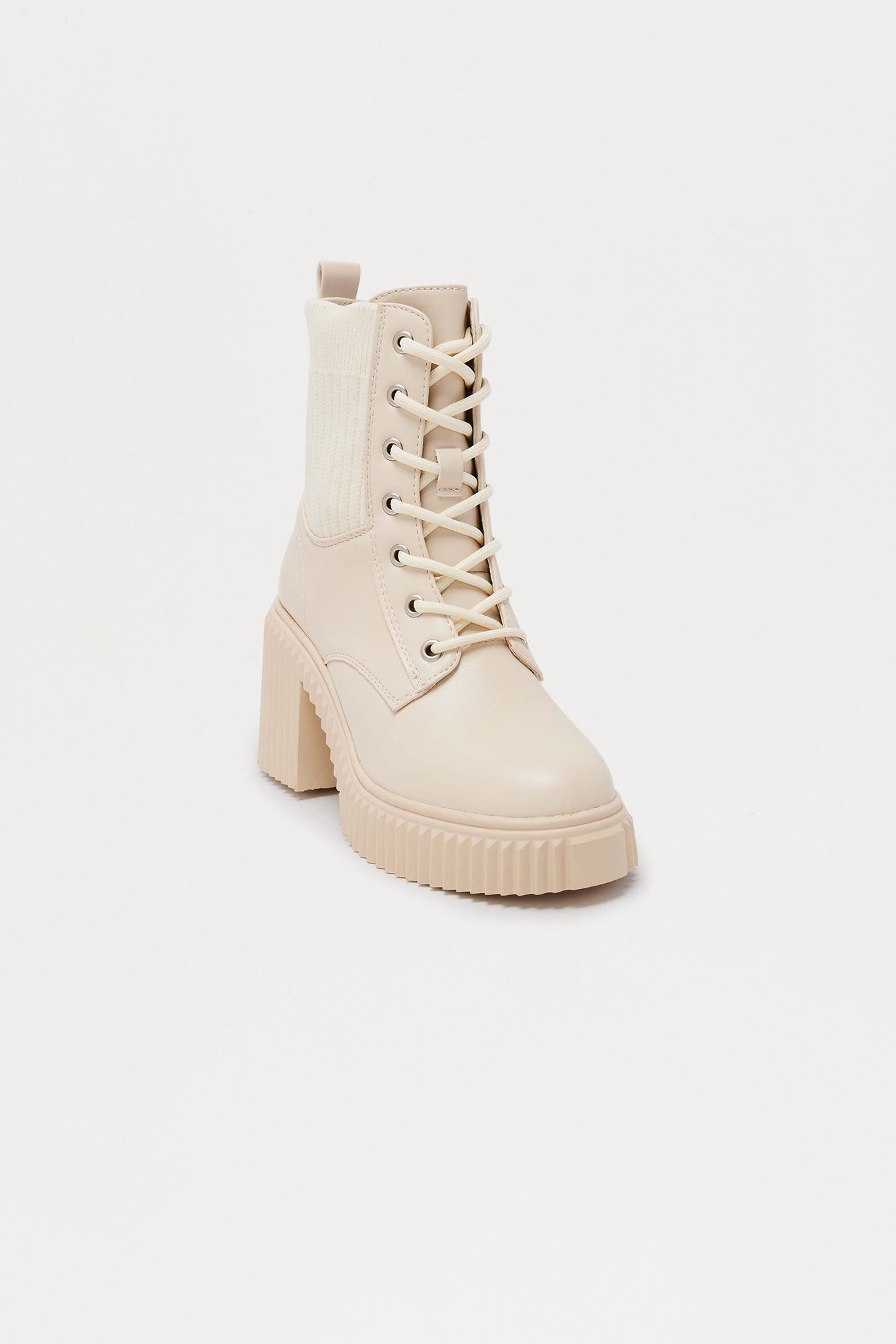 Ander Lace Up Booties - Ivory
