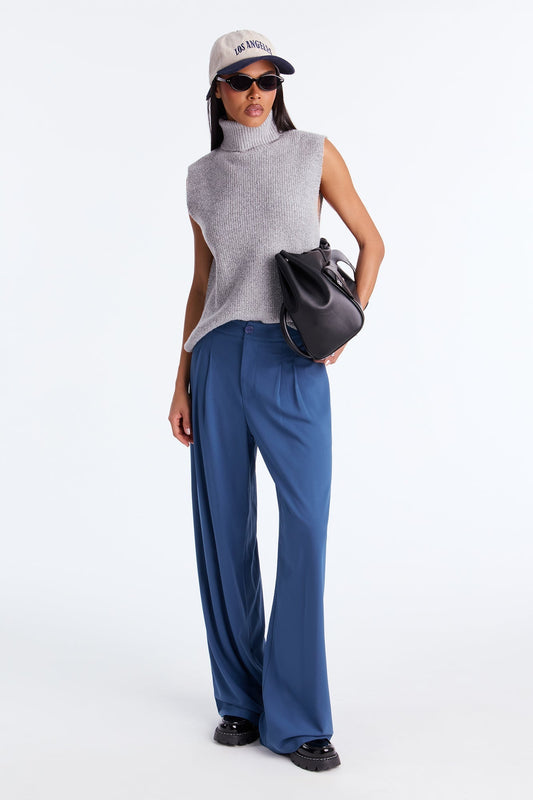 Power Hour Wide Leg Trouser Pant 32″ - Blue