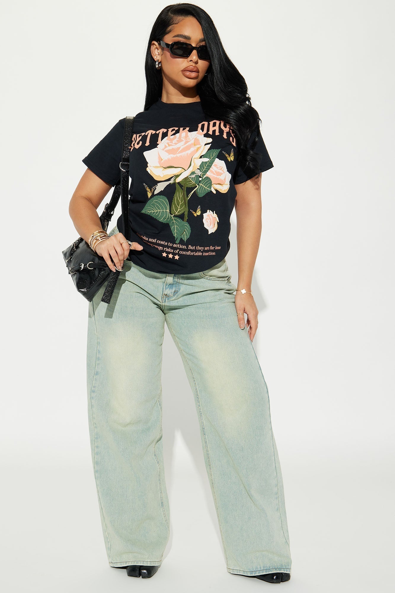 Better Days Rose Tshirt - Black