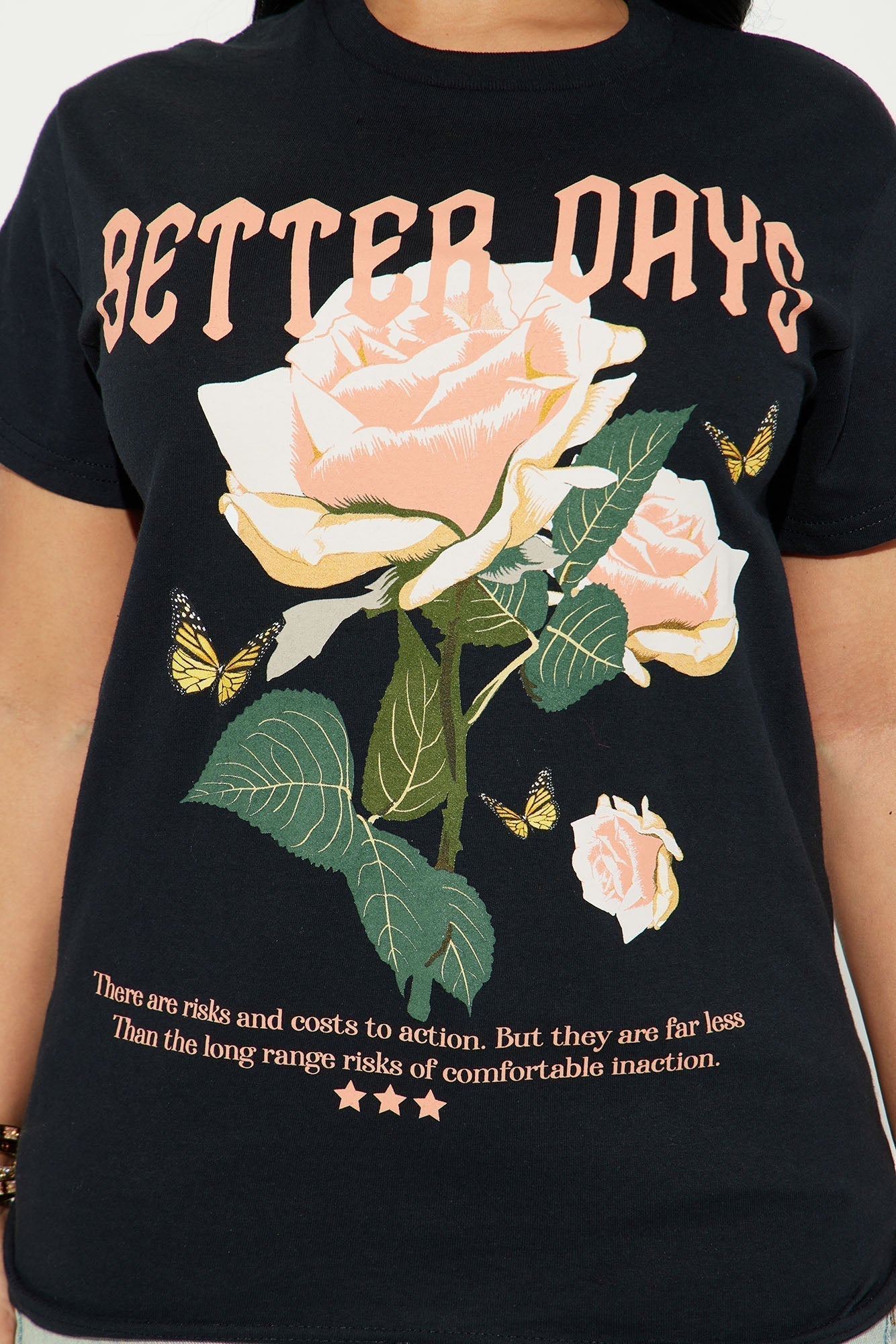 Better Days Rose Tshirt - Black