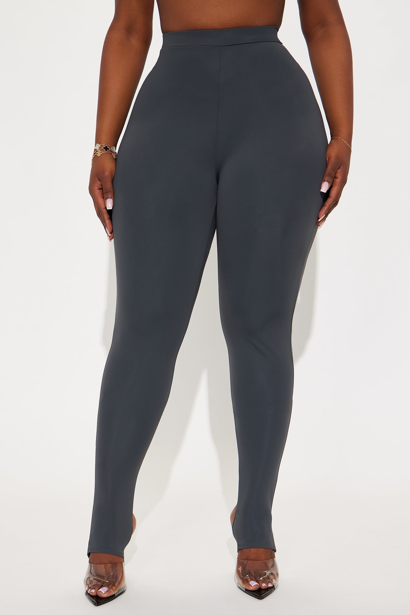 Sleek Statement High Rise Footed Legging - Charcoal
