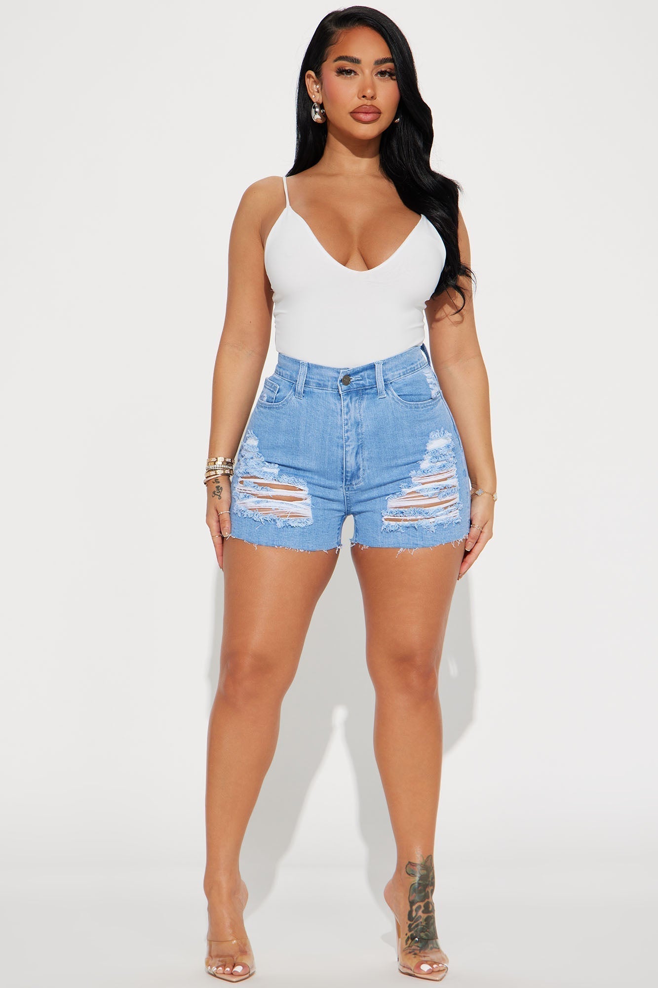 Sorry Mom Shorts - Light Wash
