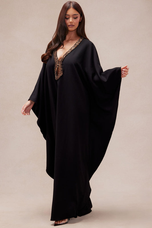 Sierra Kaftan Maxi Dress - Black