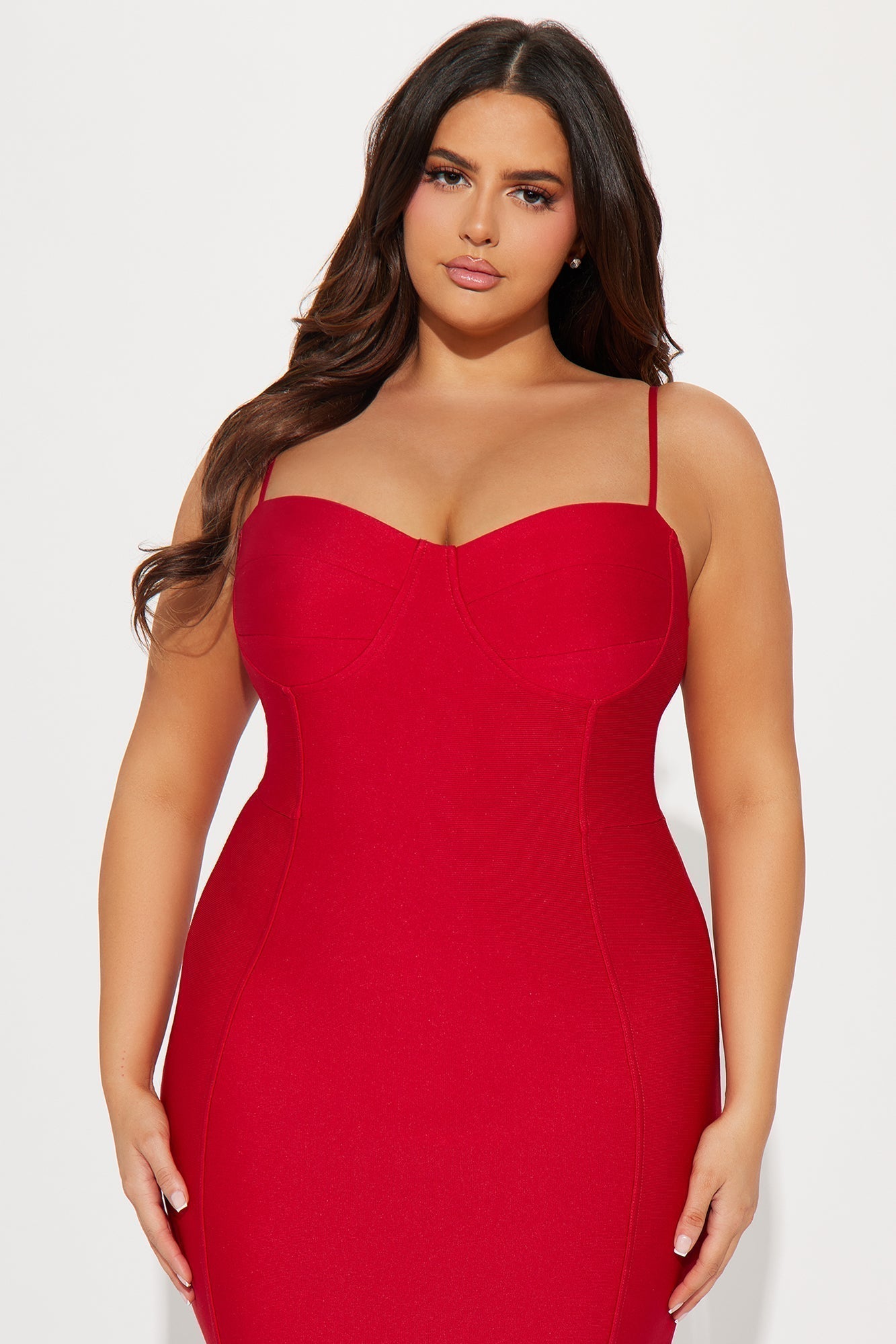 Becky Bandage Midi Dress - Red
