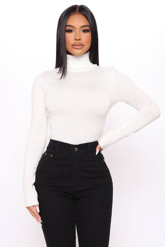 Lena Turtleneck Top - Off White