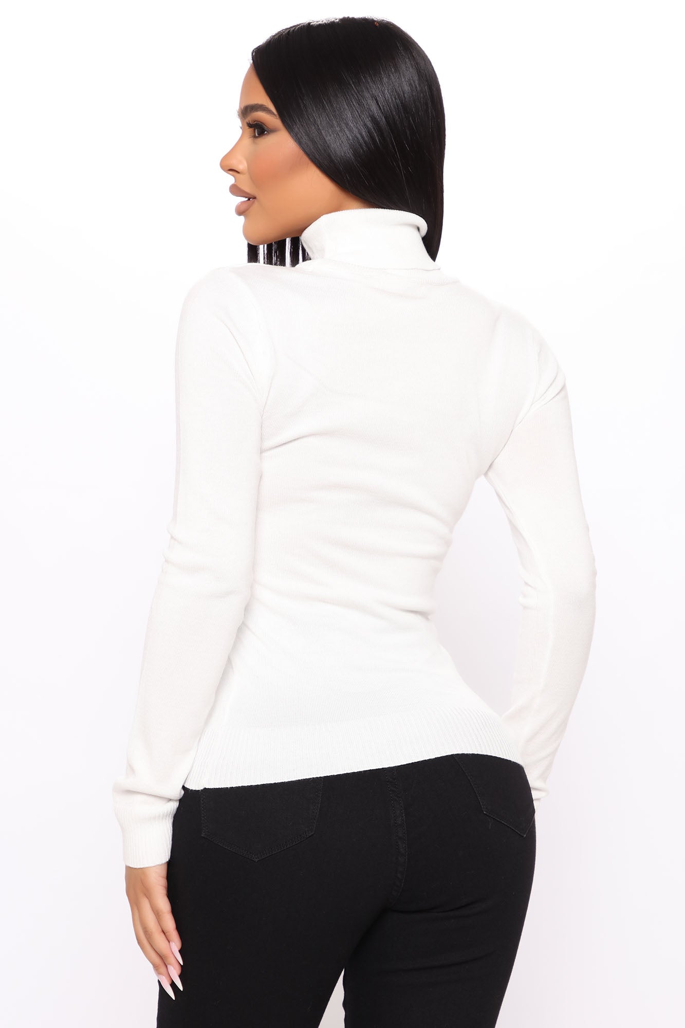 Lena Turtleneck Top - Off White