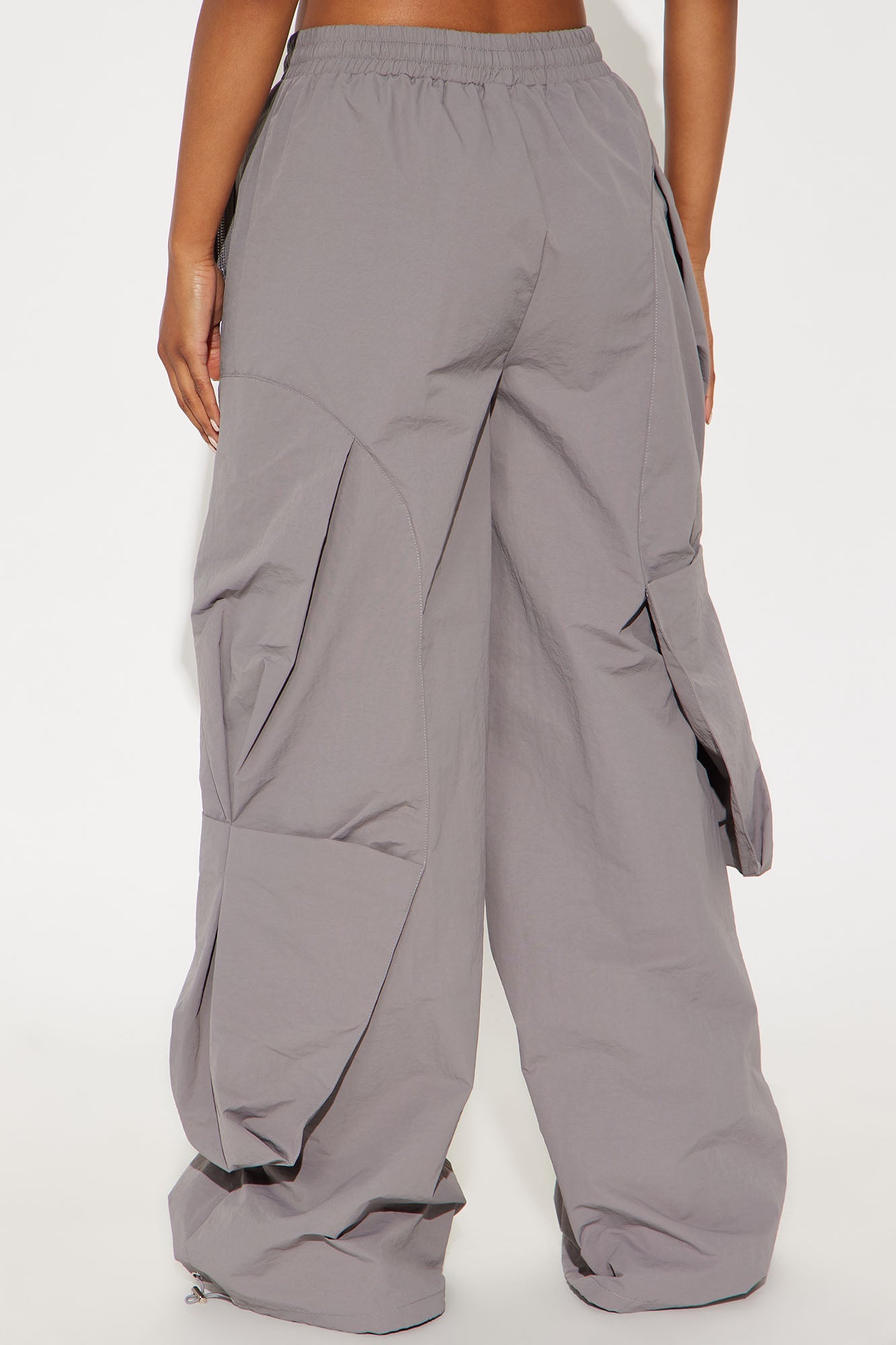 Mind Your Own Business Parachute Jogger - Grey
