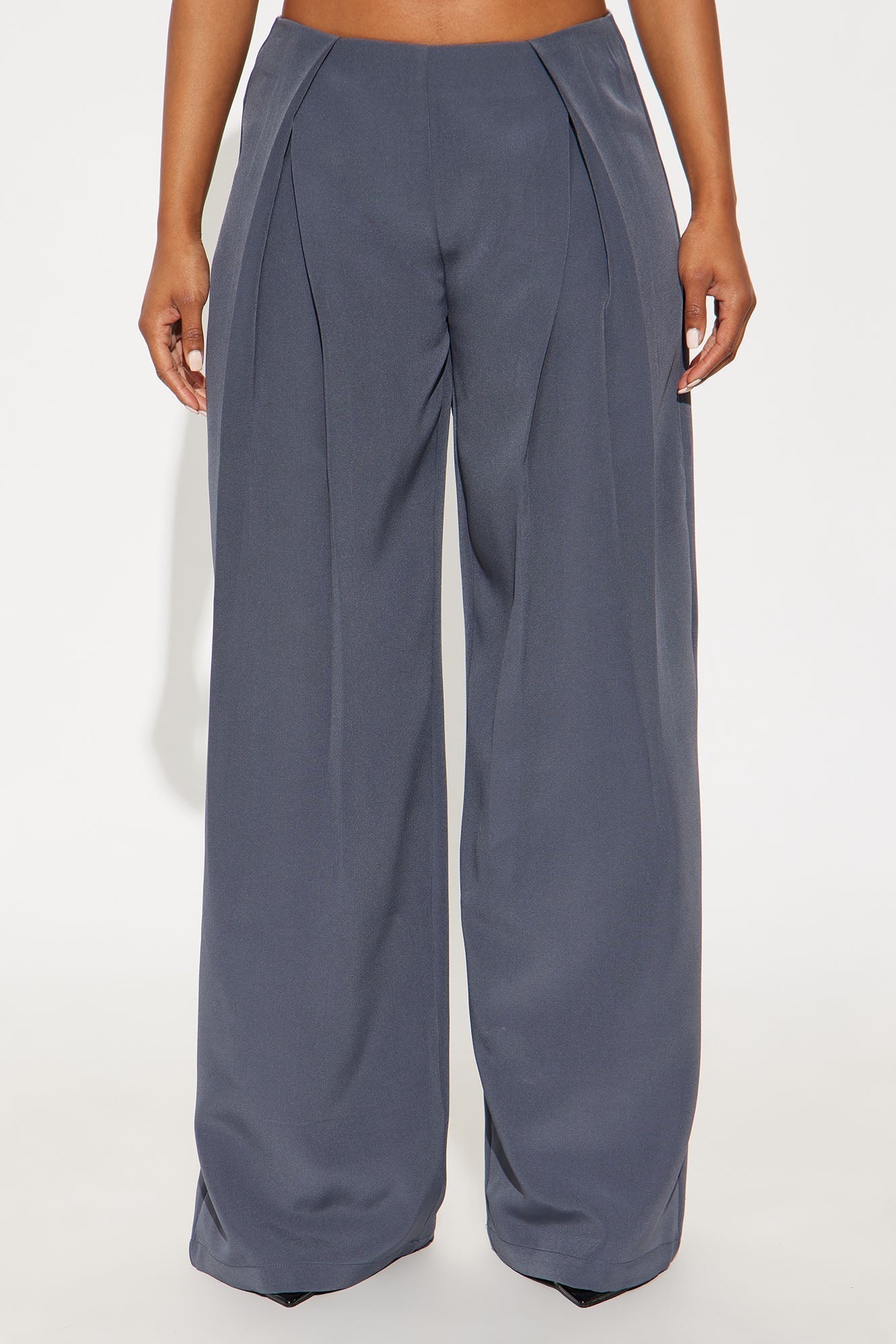 Eyes Set On You Pleated Wide LegTrouser Pant 33 - Charcoal