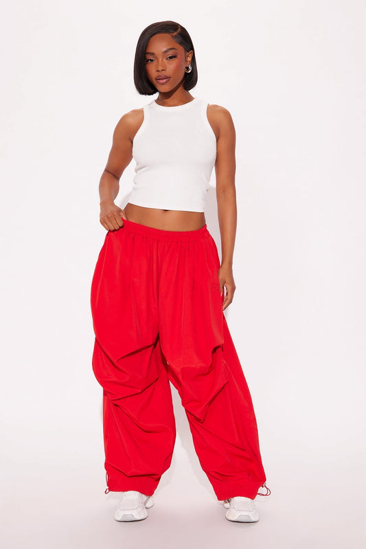 Keep Up Windbreaker Joggers 30″ - Red