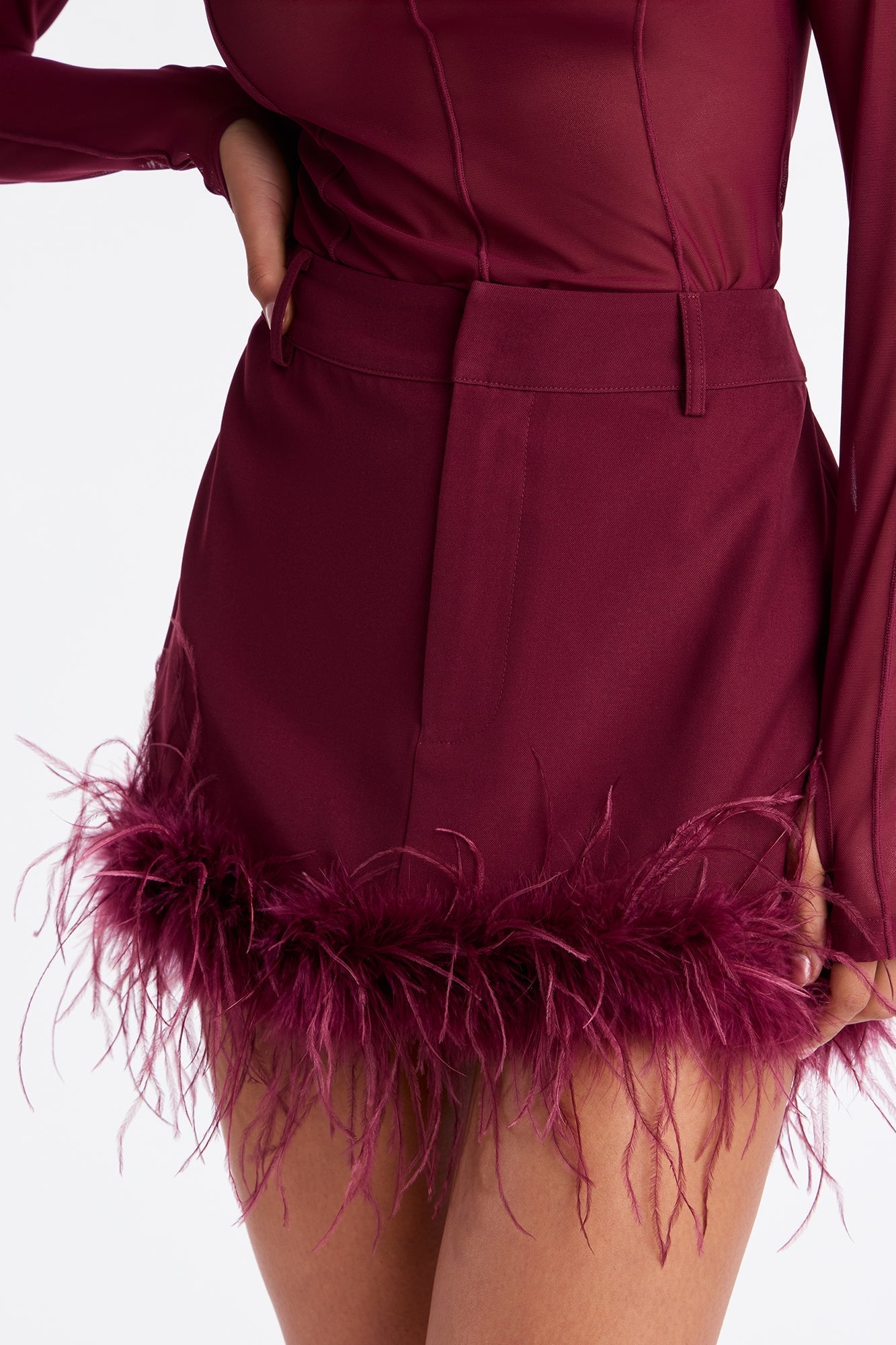 Mariah Mini Skirt - Burgundy