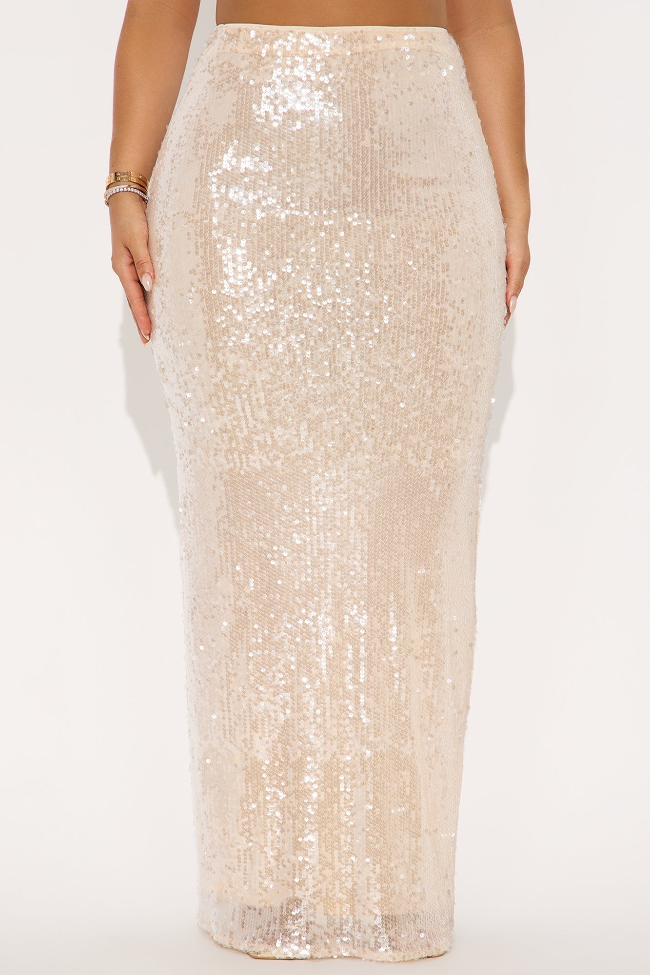 In The Spotlight Sequin Maxi Skirt - Champagne