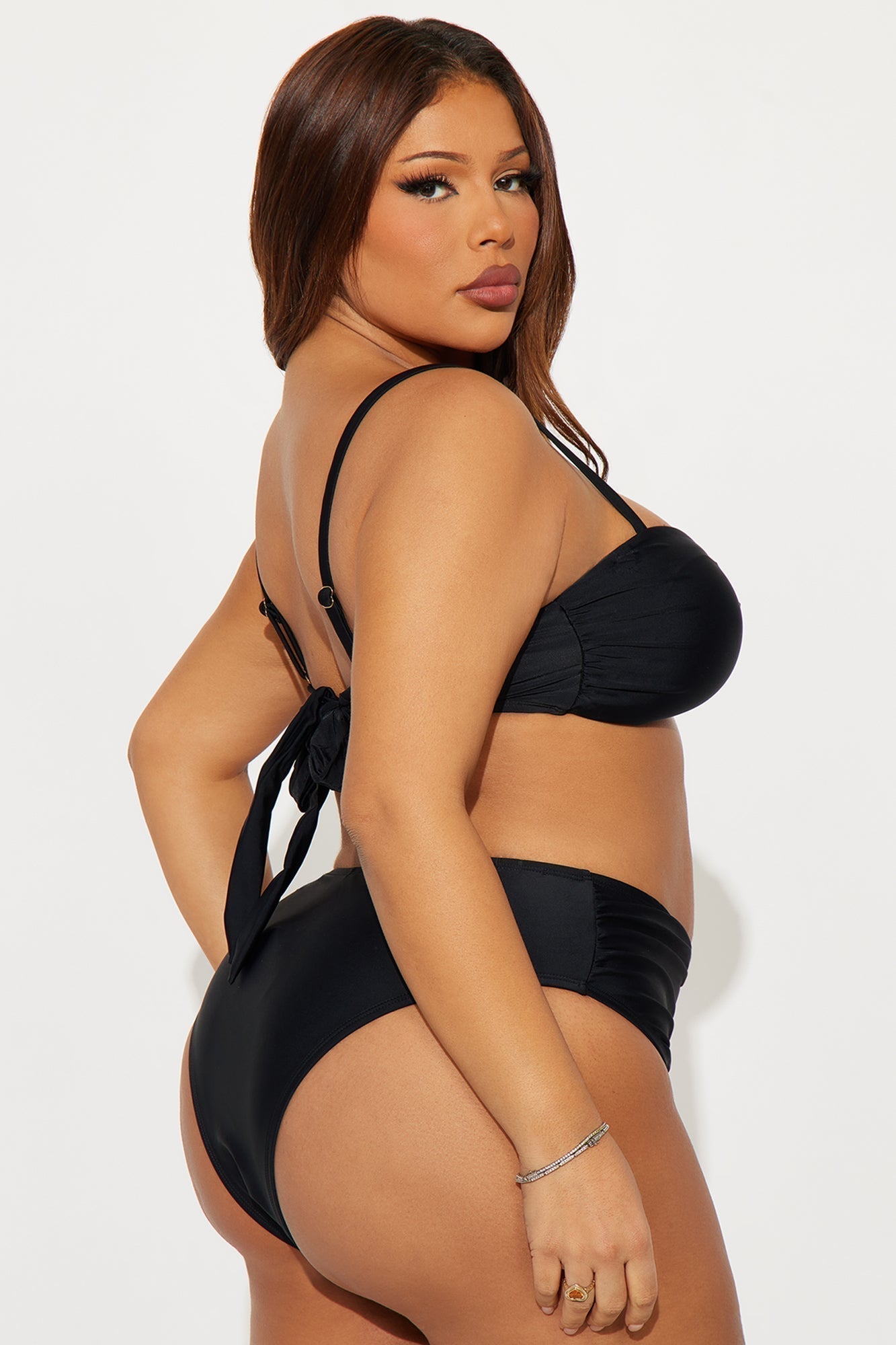 Ophelia Swirl Hardware Bralette 2 Piece Bikini - Black