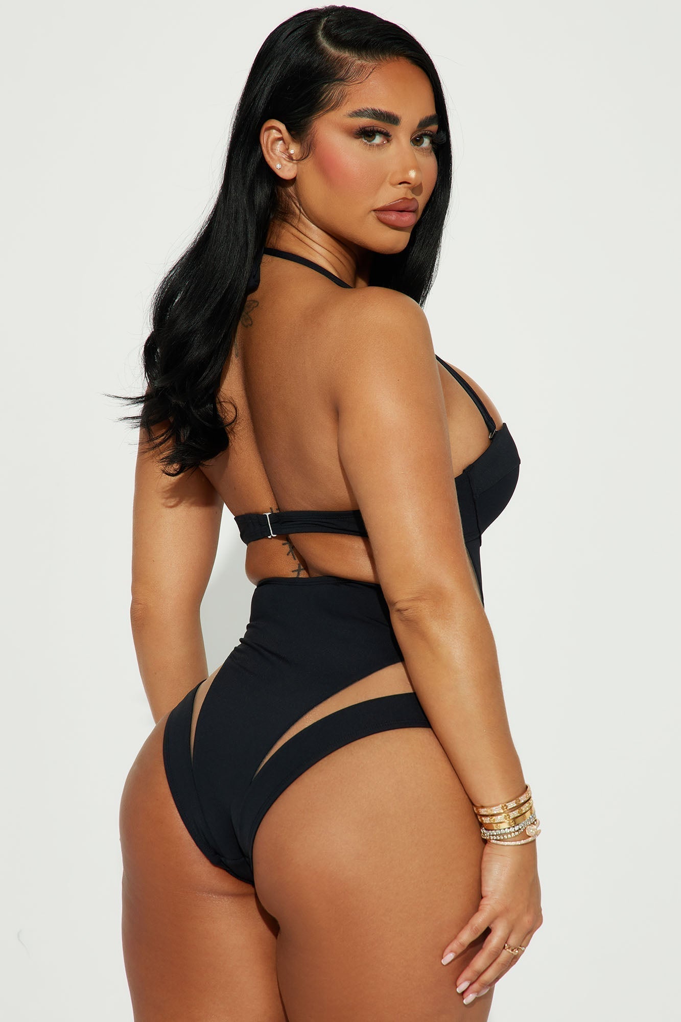 Megan Cutout 1 Piece Swimsuit - Black