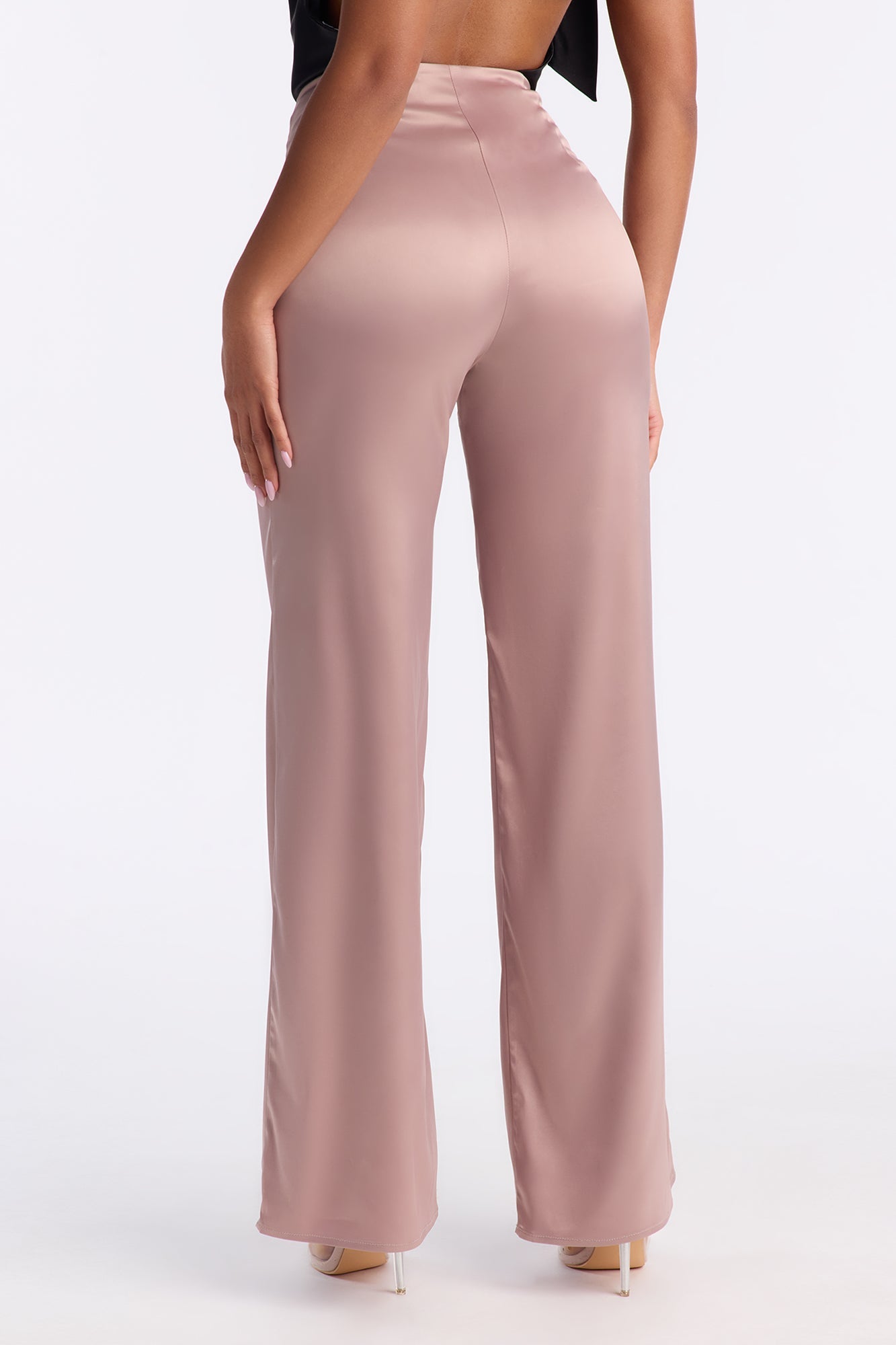Major Moment Satin Wide Leg Pant 32″ - Taupe